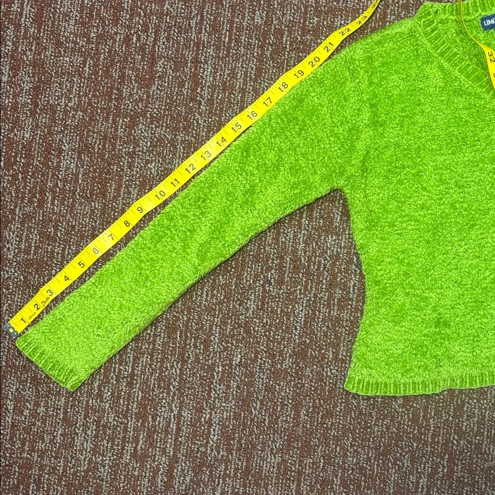 Vintage Limited Too V-Neck cropped Sweater chartreuse textured grail sweater XS - Picture 7 of 10